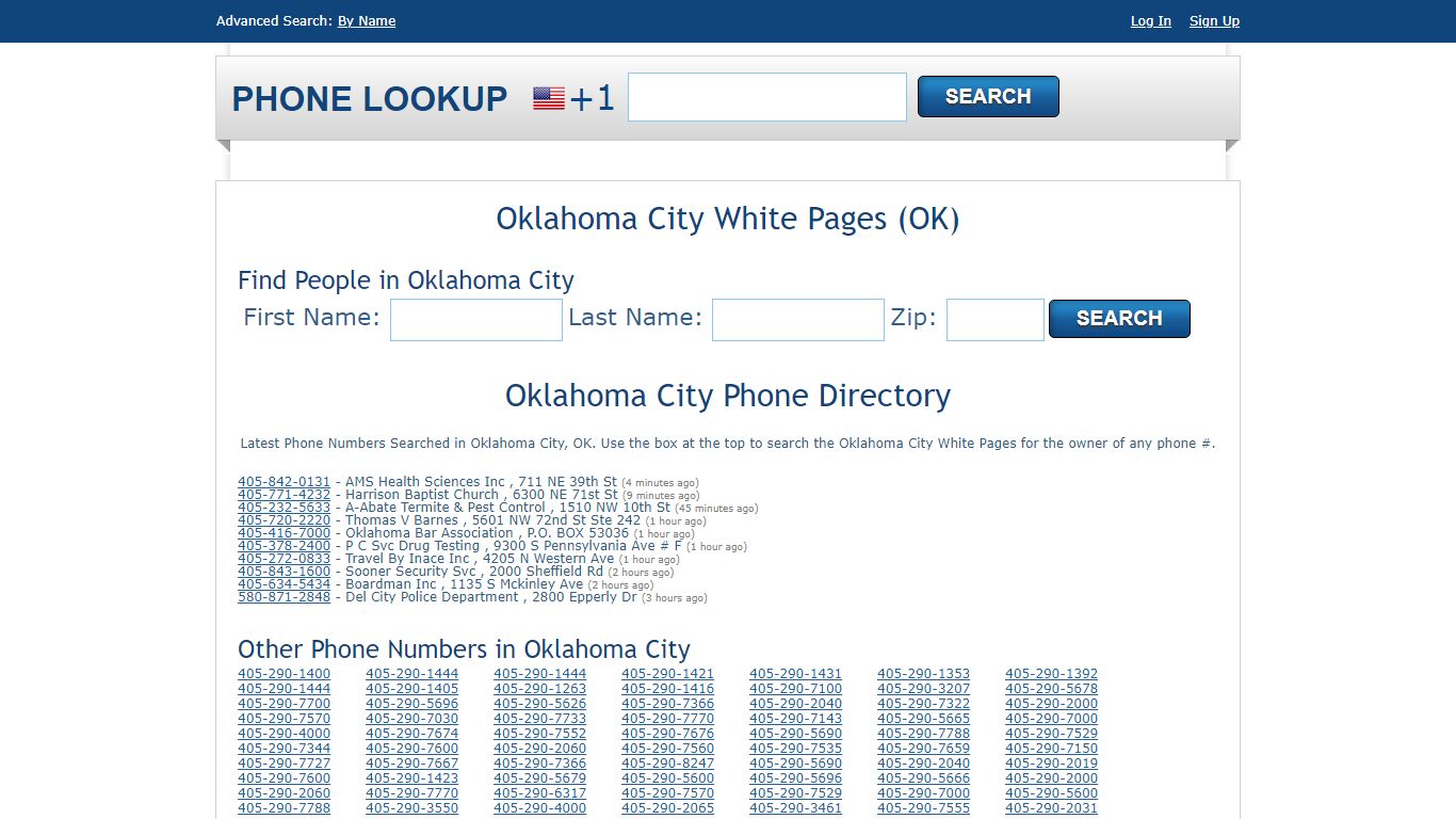 Oklahoma City White Pages - Oklahoma City Phone Directory Lookup